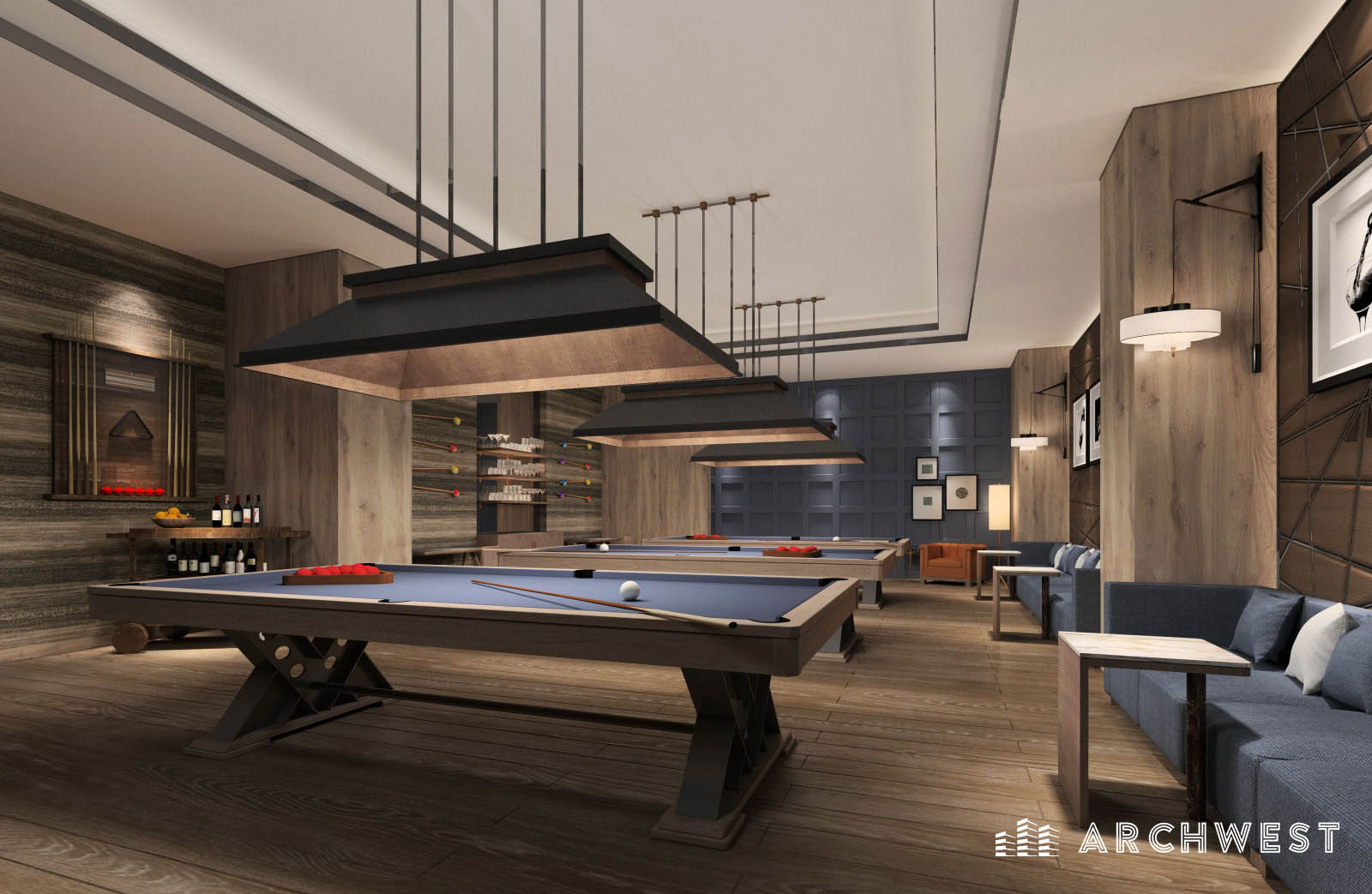 40. 3D Render of a Sports Room in Hotel